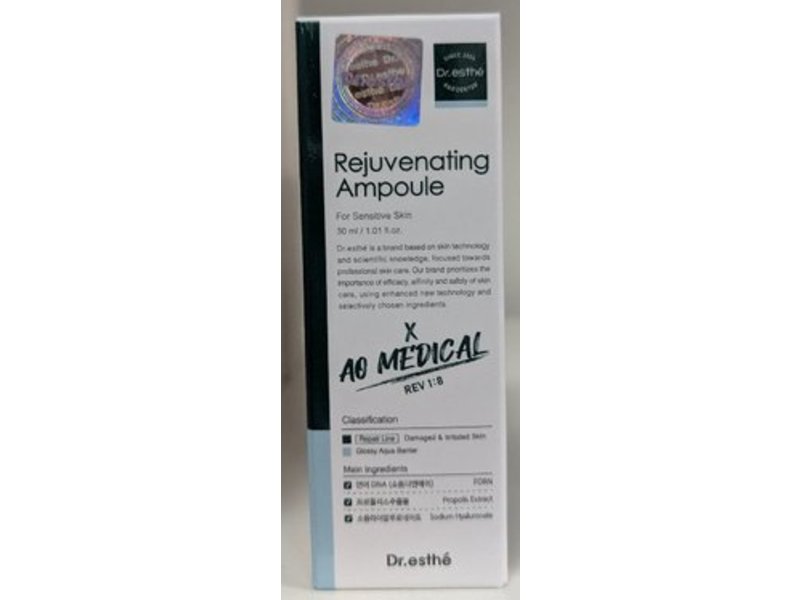 Dr.Esthe Rejuvenating Ampoule, PDRN, Propolis Extract, Sodium Hyaluronate, 1.01 fl oz/30 mL