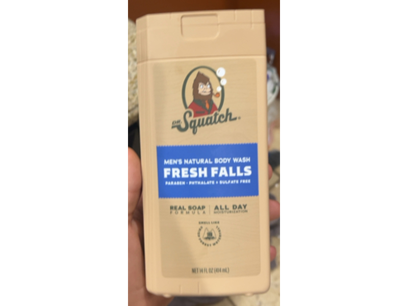 Dr. Squatch Men's Natural Body Wash, Fresh Falls, 14 fl oz/414 mL