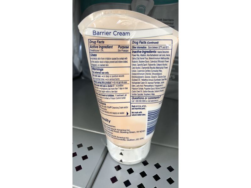 Tena Barrier Cream, Scent Free, 3.4 fl oz/100 mL