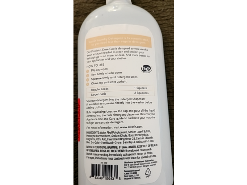 Swash Laundry Detergent, Simply Sunrise, 83 Loads, 30 fl oz/887.2 mL