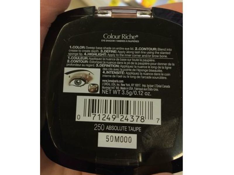 L'Oreal Paris Colour Riche Dual Effects Eye Shadow, 250 Absolute Taupe, 0.12 oz/3.5 g