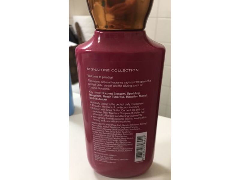 Bath & Body Works Oahu Coconut Sunset Body Lotion, Shea & Vitamin E, 8 fl oz/236 mL