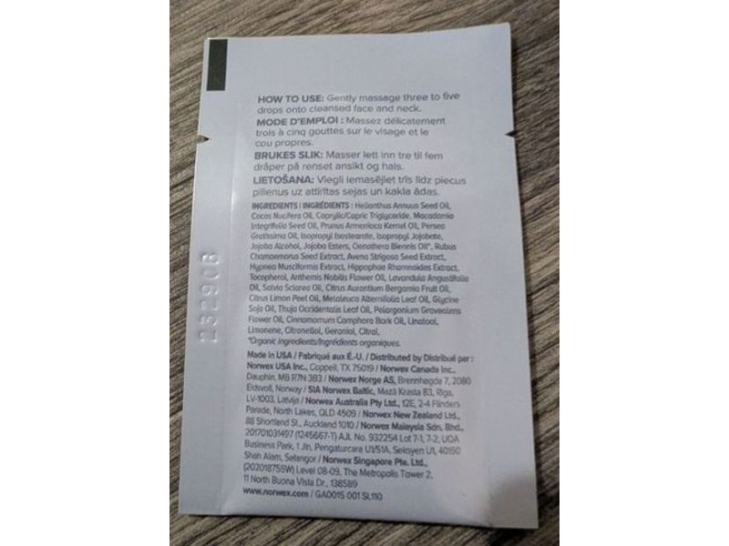 Norwex Illuminating Oil, 0.07 fl oz/2 mL