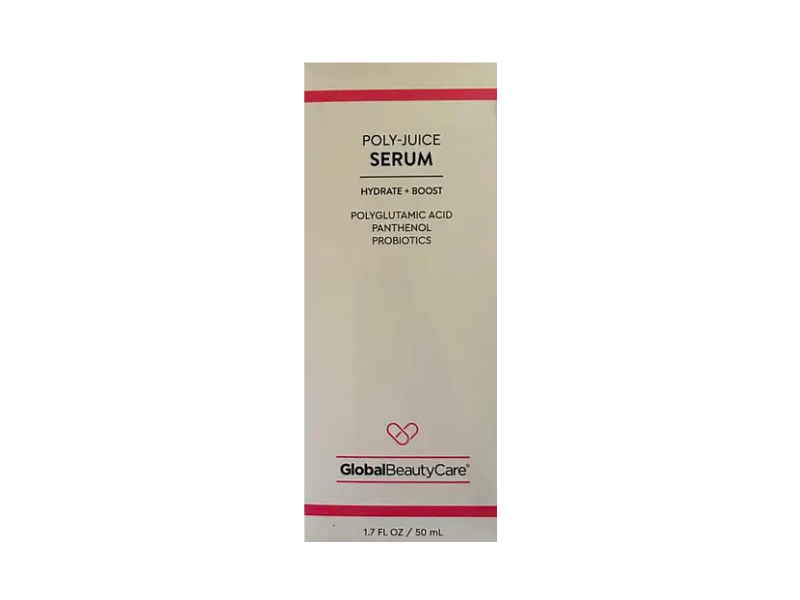 Global Beauty Care Hydrate + Boost Poly-Juice Serum, Polyglutamic Acid, Panthenol & Probiotics, 1.7 fl oz/50 mL