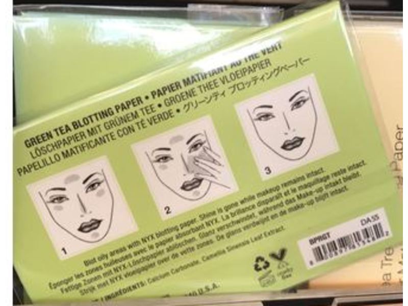 NYX Professional Makeup Face Blotting Paper, Green Tea, 100 Sheets
