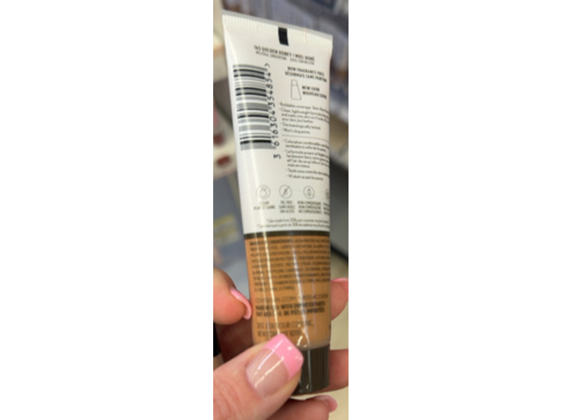 CoverGirl Clean Invisible Foundation, 163 Golden Honey, 1 fl oz/30 mL