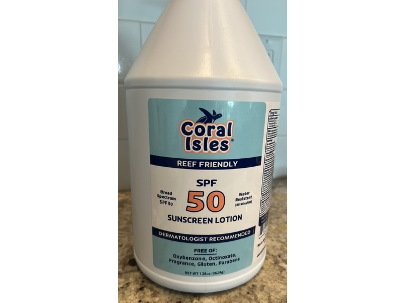 Coral Isles Sunscreen Lotion, SPF 50, 128 oz/3629 g