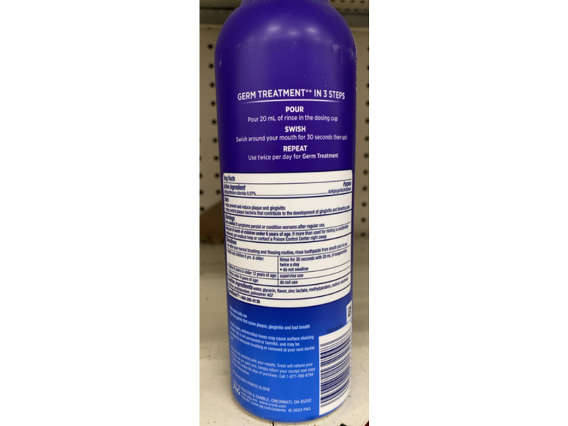 Crest Deep Cleanse Mouthwash, Mild Mint, 16 fl oz/475 mL