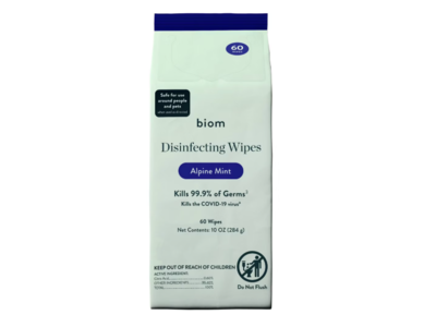 Biom Disinfecting Wipes, Alpine Mint, 10 oz/284 g, 60 Count