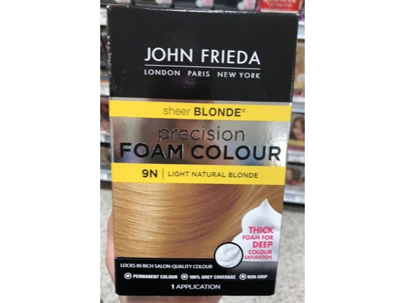 John Frieda Sheer Blonde Precision Foam Color, 9N Light Natural Blonde, 1 Application