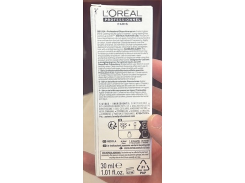 L'Oreal Professionnel Paris Vitamino Color Spectrum Professional Glass Shine Serum, 1.01 fl oz/30 mL