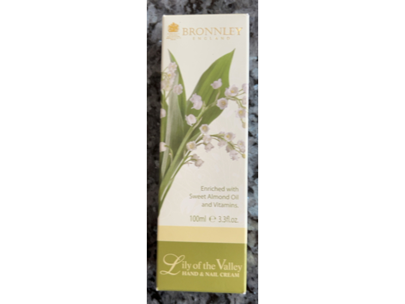 Bronnley Lily Of The Valley Hand & Nail Cream, Sweet Almond Oil & Vitamins, 3.3 fl oz/100 mL