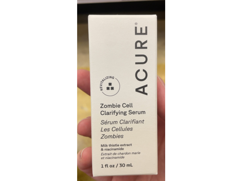 Acure Zombie Cell Clarifying Serum, Milk Thistle Extract & Niacinamide, 1 fl oz/30 mL
