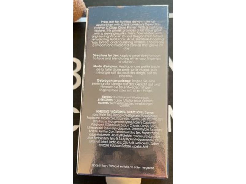 Ciate London Dewy Skin Glass Glow Primer, Vitamin C, 1.01 fl oz/30 ml