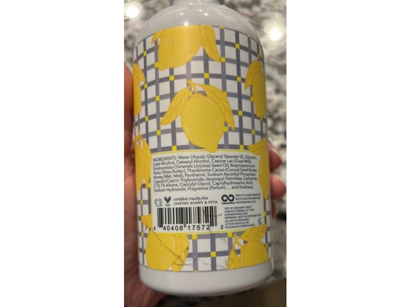 Beekman 1802 Goat Milk Hand & Body Lotion, Sunshine Lemon, 12.5 fl oz/370 mL
