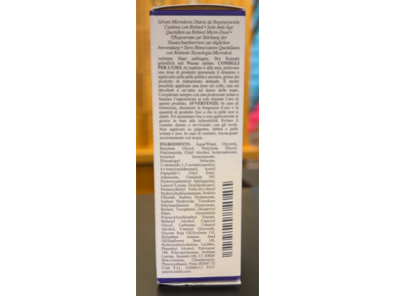 Kiehl's Since 1851 Retinol Skin-Renewing Daily Micro-Dose Serum, Pure Retinol, Peptide & Ceramides, 1.0 fl oz/30 mL