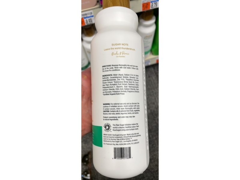 Raw Sugar The Grow Pro Shampoo, Passion Fruit + Marula + Zinc, 18 fl oz/532 mL