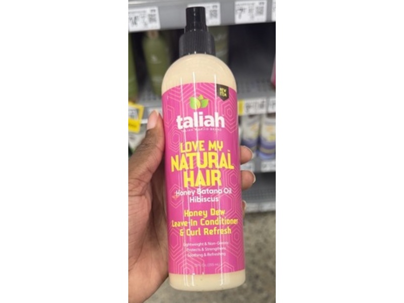 Taliah Waajid Love My Natural Hair Honey Dew Leave-In Conditioner & Curl Refresh, Honey Batana Oil Hibiscus, 12 fl oz/355 mL