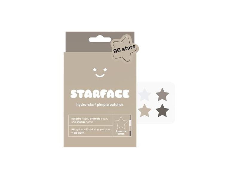 Starface World Hydro-Star Pimple Patches, Earth Star, 4 Neutral Tones, 96 Count