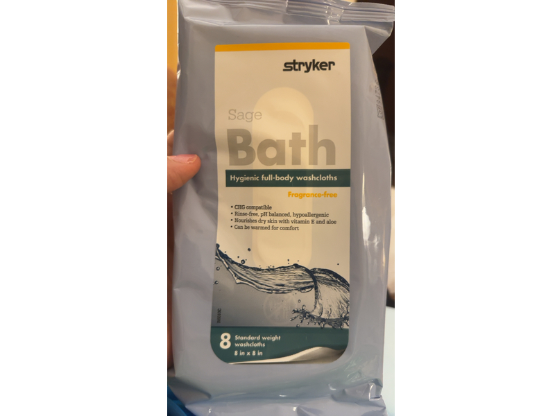 Stryker Sage Bath Full Body Washcloths, 8 Count