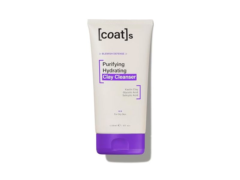 Coats Purifying Hydrating Clay Cleanser, Kaolin Clay, Glycolic Acid, Salicylic Acid, 5 fl oz/150 mL
