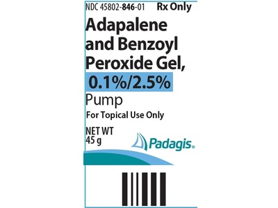 Adapalene and Benzoyl Peroxide Gel 0.1%/2.5%, 45 g, Padagis (Rx)