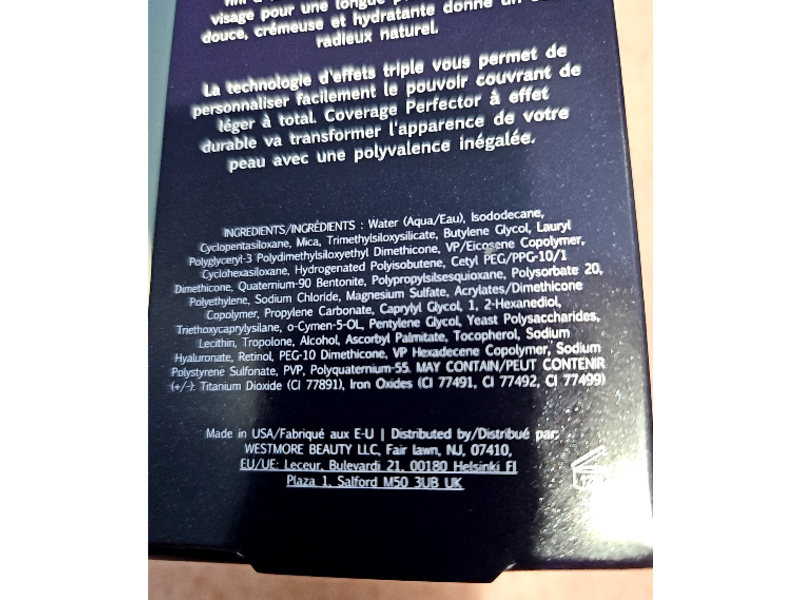 Westmore Beauty Coverage Perfector Foundation + Concealer, Sand, 1 fl oz/30 mL