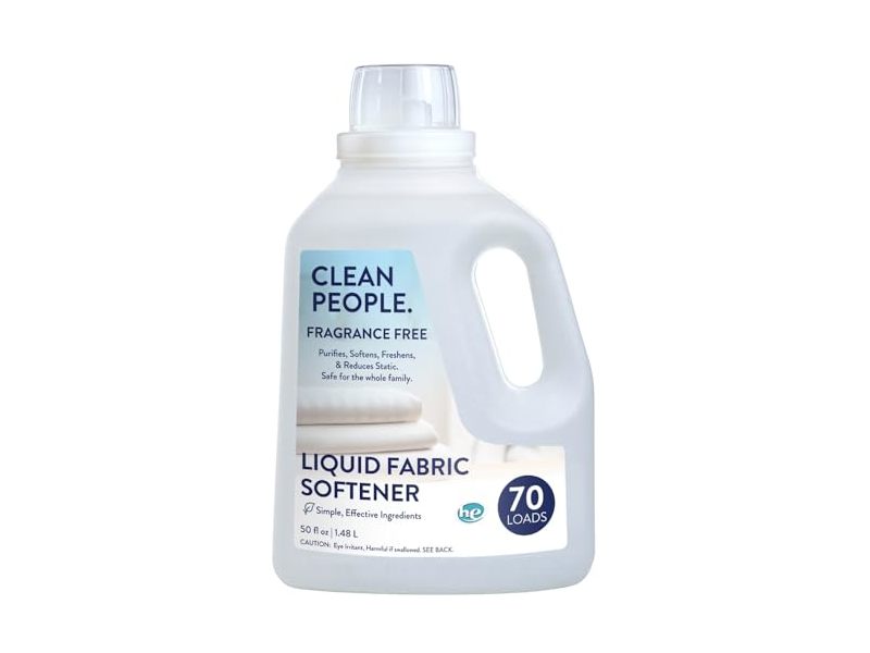 Clean People. Liquid Fabric Softener, Fragrance Free, 70 Loads, 50 fl oz/1.48 mL