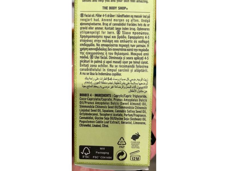 The Body Shop CBD Restoring Facial Oil, 30 mL