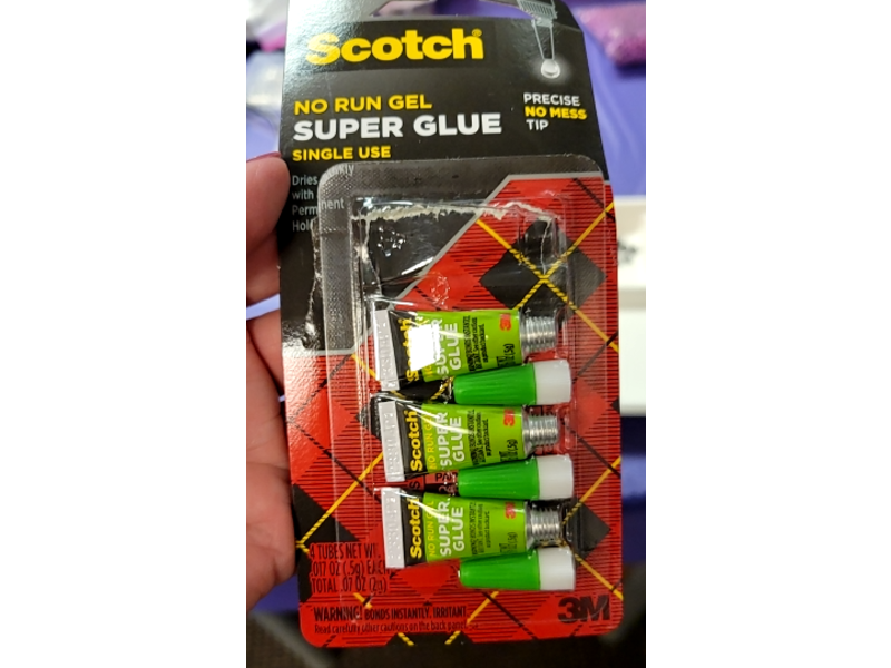 Scotch No Run Super Glue, 0.07 oz/2 g, Pack Of 4