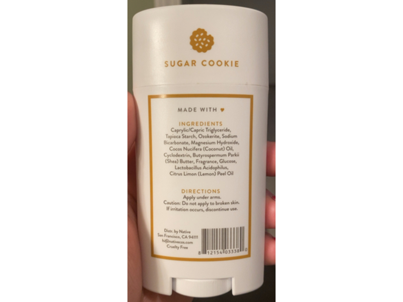 Native Deodorant, Sugar Cookie, 2.65 oz/75 g