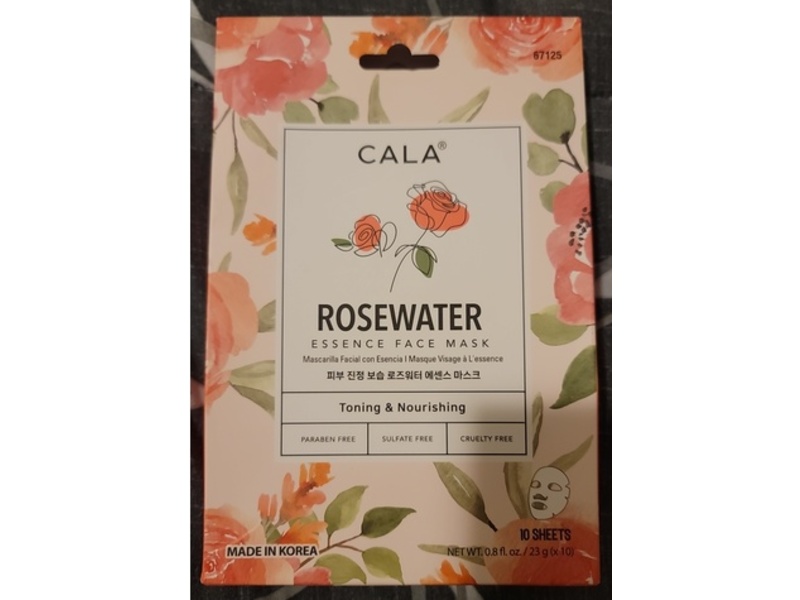 Cala Essence Face Masks, Rose Water, 0.8 oz/23 g, 10 Count