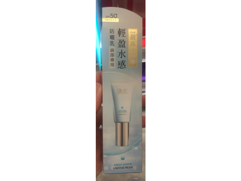 Olay Aqua Sheer Lightweight Screen, SPF 50 + PA ++++, 1 oz/30 mL