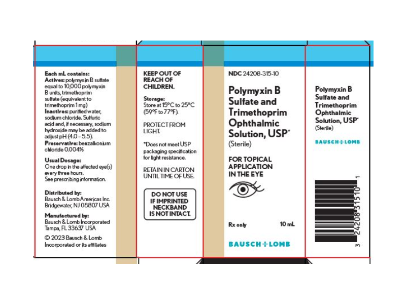 Polymyxin B Sulfate and Trimethoprim Ophthalmic Solution, USP, 10 mL, Bausch & Lomb (RX)