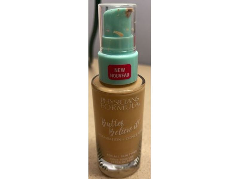 Physicians Formula Butter Believe It! Foundation + Concealer, Light-To-Medium, 1 fl oz/30 mL