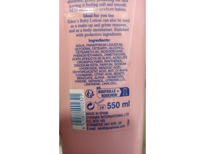 Eden Baby Lotion, 550 mL