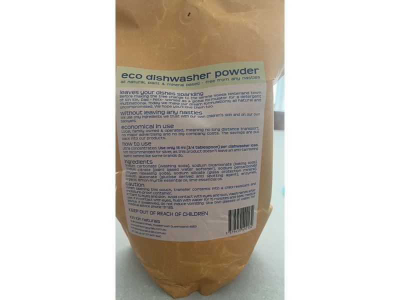 Kin Kin Naturals Dishwasher Powder, Lemon Myrtle & Lime , 2.5kg, 160 Loads