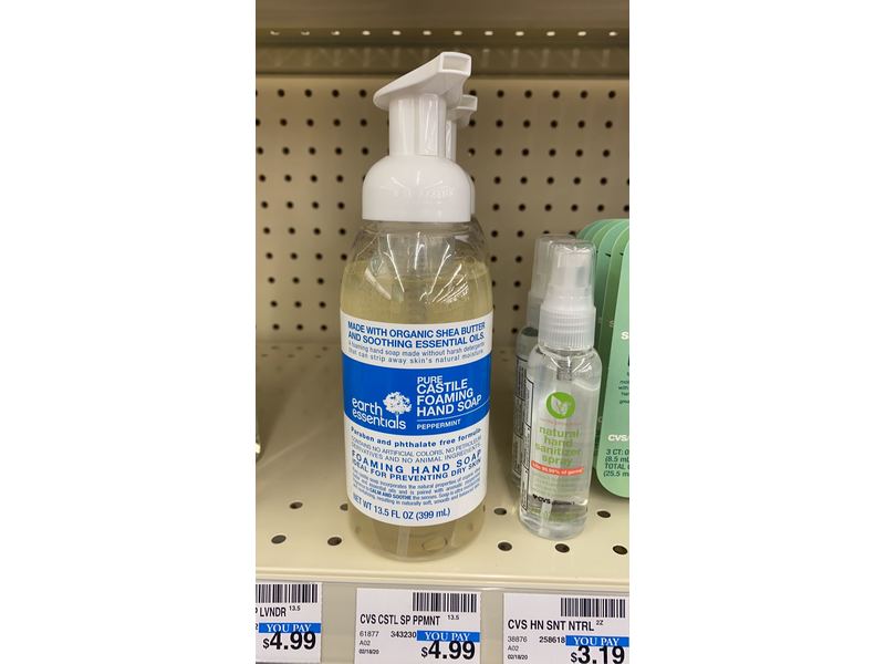 Earth Essential Pure Castle Foaming Hand Soap, 13.5 fl oz/ 399mL