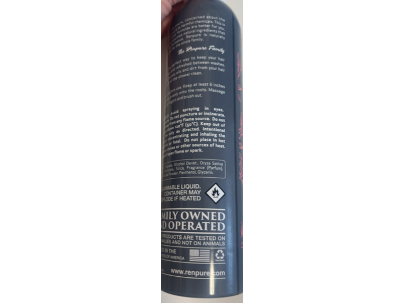 Renpure Detoxifying Charcoal Dry Shampoo, Clarify + Deep Cleanse, 8 oz/175 mL