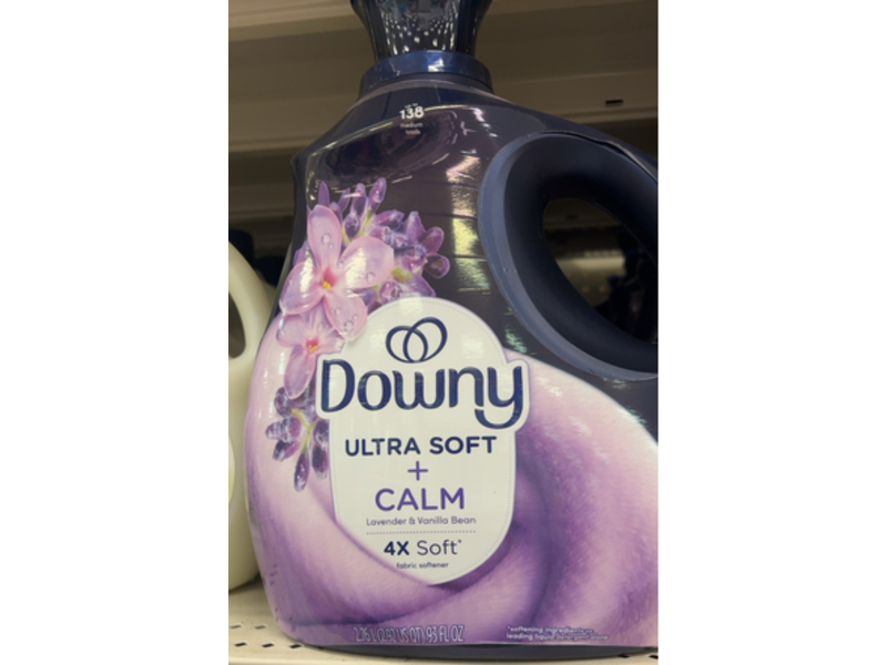 Downy Ultra Soft + Calm Fabric Softener, Lavender & Vanilla Bean, 138 Loads, 93 fl oz/2.76 L