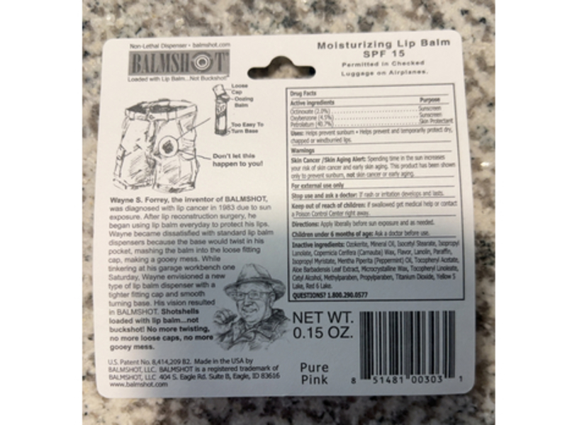 Balmshot Moisturizing Lip Balm, Vanilla Mint, SPF 15, 0.15 oz/4.25 g