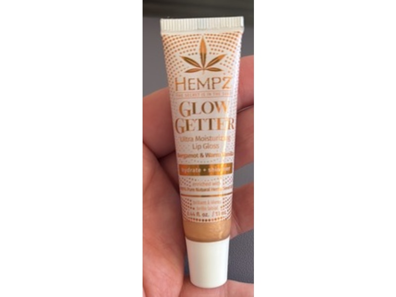 Hempz Glow Getter Lip Gloss, Hydrating + Shimmer, 0.44 fl oz/13 mL