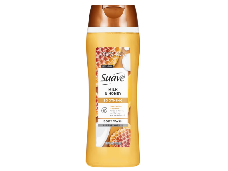 Suave Milk & Honey Body Wash, Soothing, 18 fl oz/532 mL