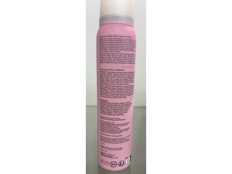 Evian Glow Facial Mist, 3.38 fl oz/100 mL