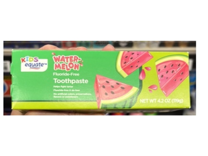 Equate Kids Flouride-Free Toothpaste, Watermelon, 4.2 oz/119 g