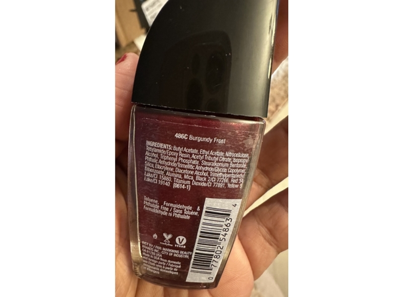 Wet N Wild Wild Shine Nail Color, Burgundy Frost, 0.41 fl oz/12.3 mL