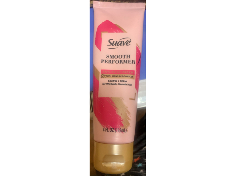 Suave Smooth Performer Control + Shine Anti Frizz Cream, Amino Acid Complex, 4 fl oz/118 mL