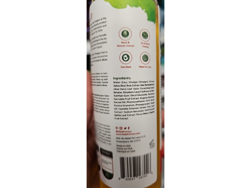 MFL ACV Shampoo, Fresh Apple, 8.8 fl oz/250 mL