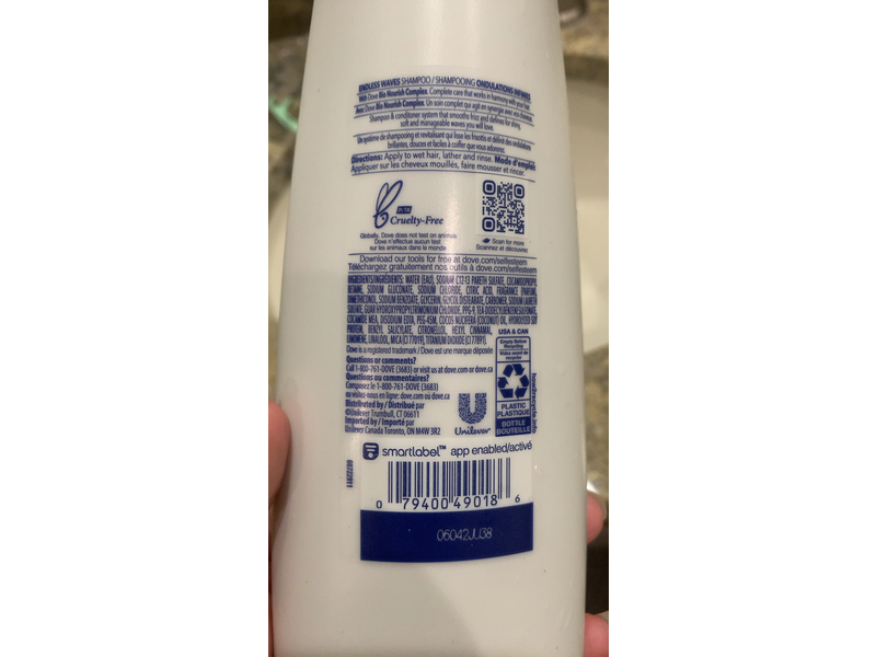 Dove Endless Waves Shampoo, 12 fl oz/355 mL