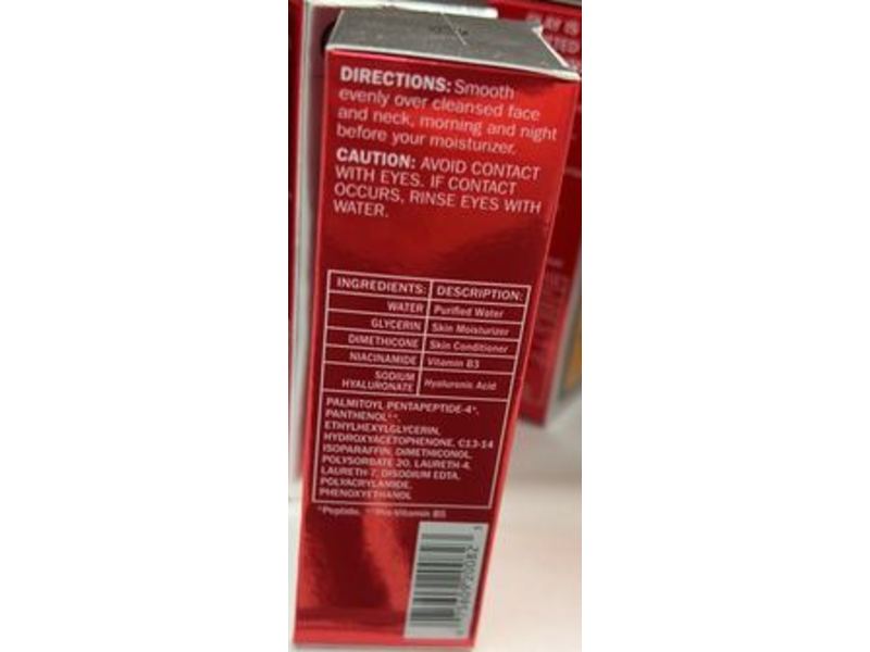 Olay Serums Hyaluronic + Peptide 24 Hydrating Serum, Fragrance Free, 1.3 fl oz/40 mL